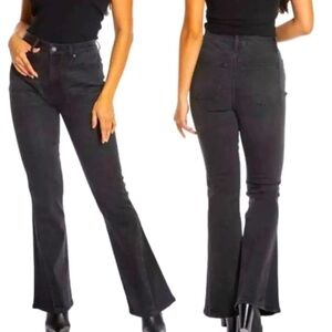Juicy Couture Black High Rise Malibu Stretch Flare Jeans Women 24W NWOT